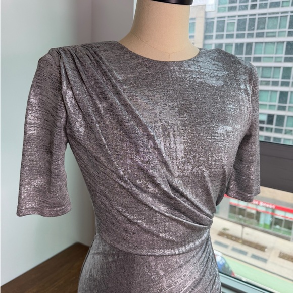 Alice + Olivia Shimmering Silver Dress - Picture 2 of 6